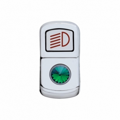 "Headlight" Rocker Switch Cover With Green Crystal