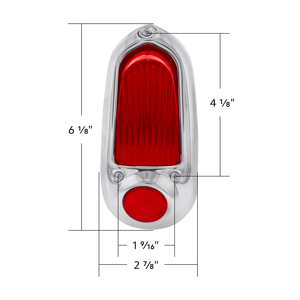 Tail Light Assembly With Stainless Steel Housing For 1949-50 Chevy Passenger Car - L/H