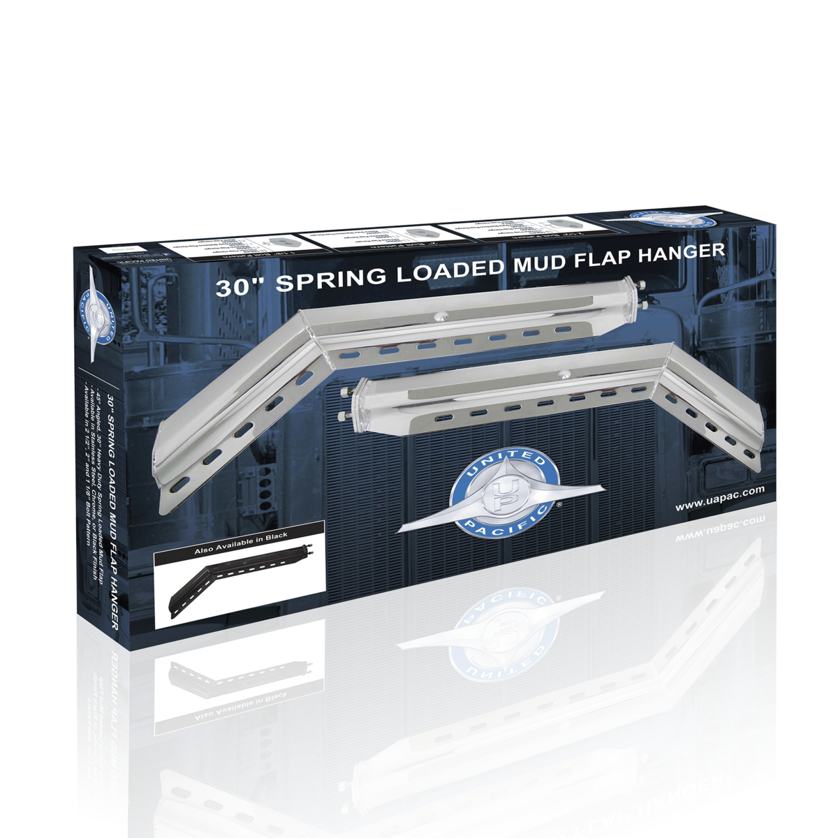 30" 430SS 45-Degree Angled Heavy Duty Mud Flap Hangers-2.5" Bolt Pattern (Pair)