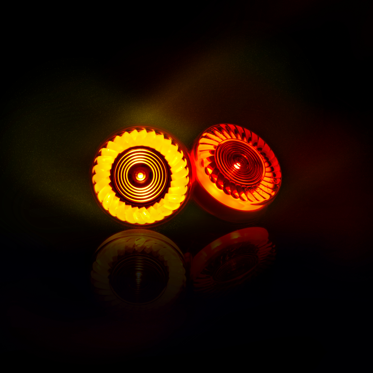 7 LED 2" Round Turbine Light (Clearance/Marker) - Amber LED/Amber Lens
