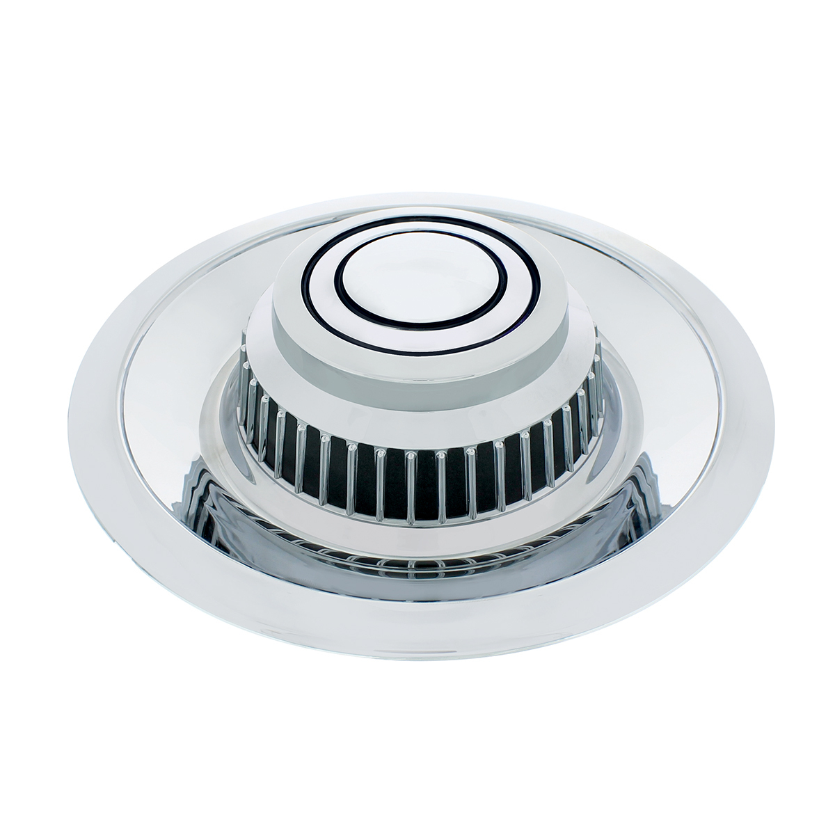 Chrome Plated Plastic Classic Rallye Derby Hubcap Set, Shortened Height Style (4/Set)