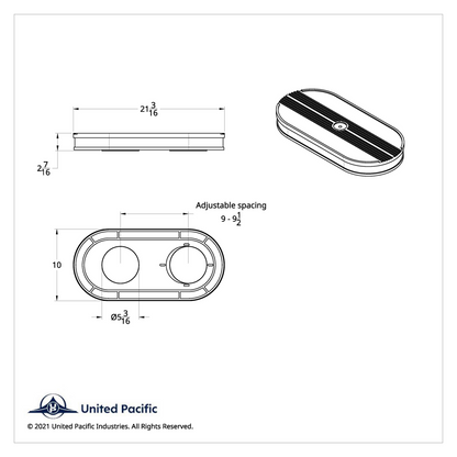 Aluminum Oval Air Cleaner Without Logo For Dual 4-Barrel Carburetor
