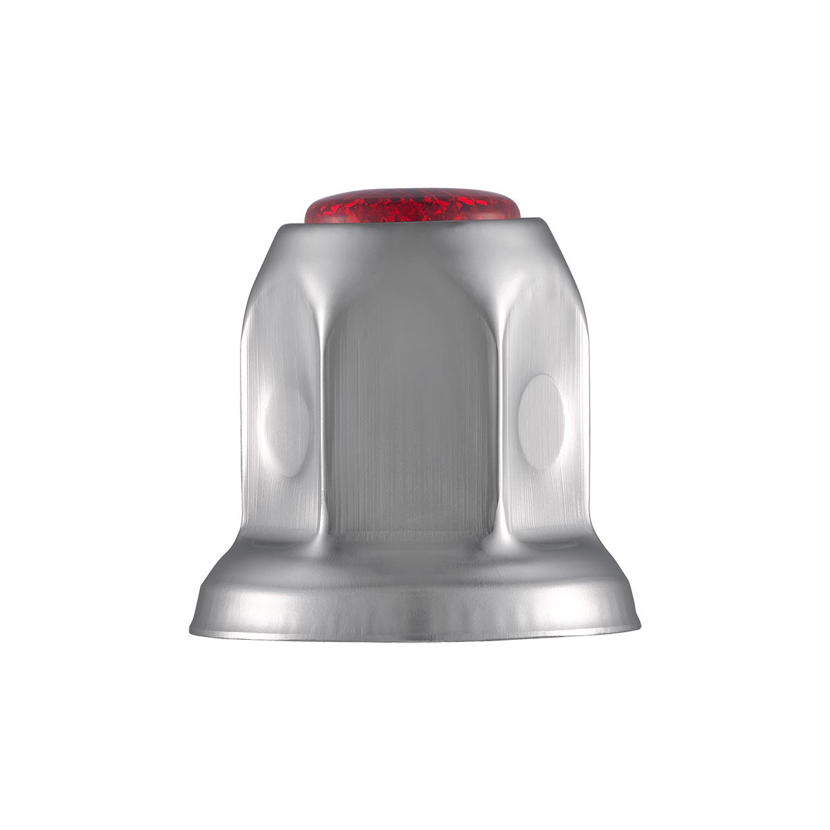 33mm X 2" Chrome Steel Reflector Nut Cover With Flange - Red (50 Pcs)