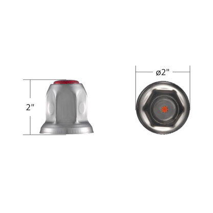 33mm X 2" Chrome Steel Reflector Nut Cover With Flange - Red (50 Pcs)