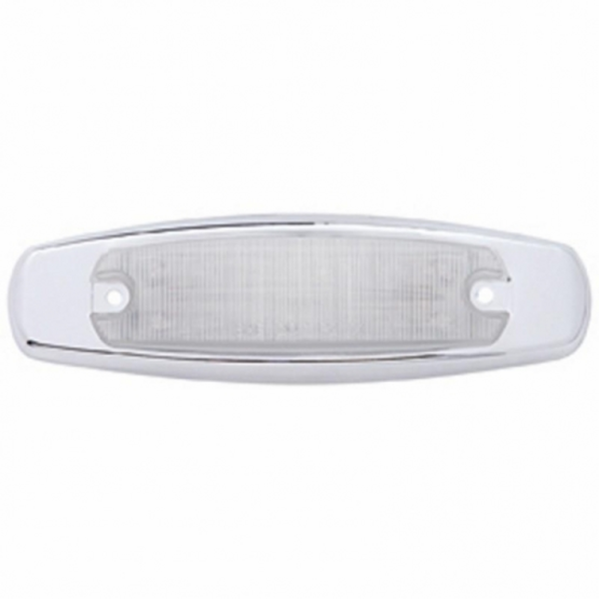 12 LED Rectangular Light (Clearance/Marker) With Chrome Bezel - Amber LED/Clear Lens
