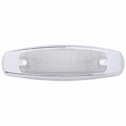 12 LED Rectangular Light (Clearance/Marker) With Chrome Bezel - Amber LED/Clear Lens
