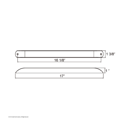 11 LED 17" Light Bar Only (Stop, Turn & Tail) - Red LED/Red Lens (Bulk)