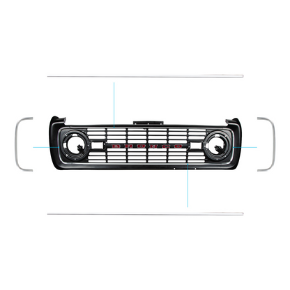 Polished Aluminum Grille Trim Molding Kit For 1966-77 Ford Bronco