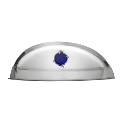 Stainless Steel Visor With Blue Glass Dot For 7" Headlight