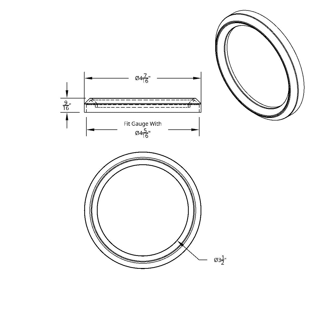 Speed/Tachometer Gauge Cover For 2006+ Peterbilt