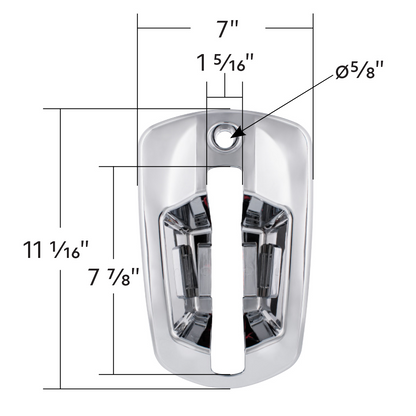 6 LED Chrome Door Handle Cover For 2018-2026 Freightliner Cascadia - Driver, Green LED