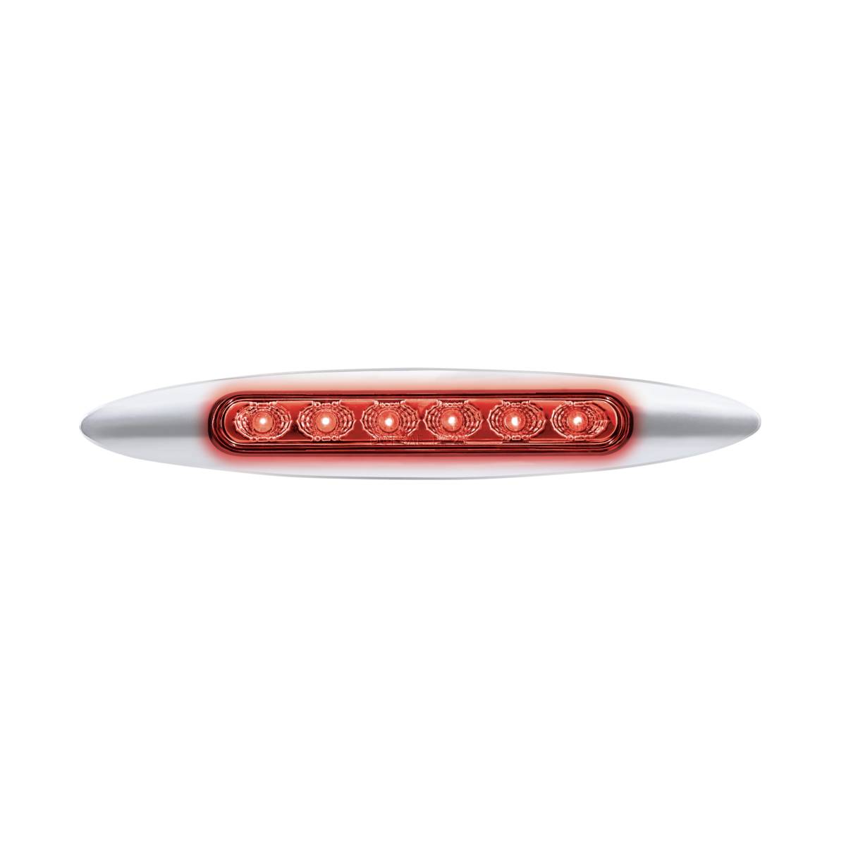 Double Fury 6 LED Dual Function 6" Marker Light With Chrome Bezel-Red & White/Clear Lens