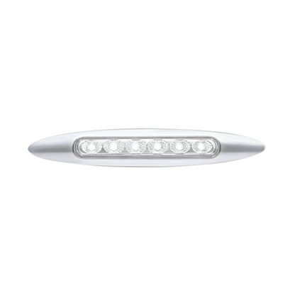 Double Fury 6 LED Dual Function 6" Marker Light With Chrome Bezel-Red & White/Clear Lens