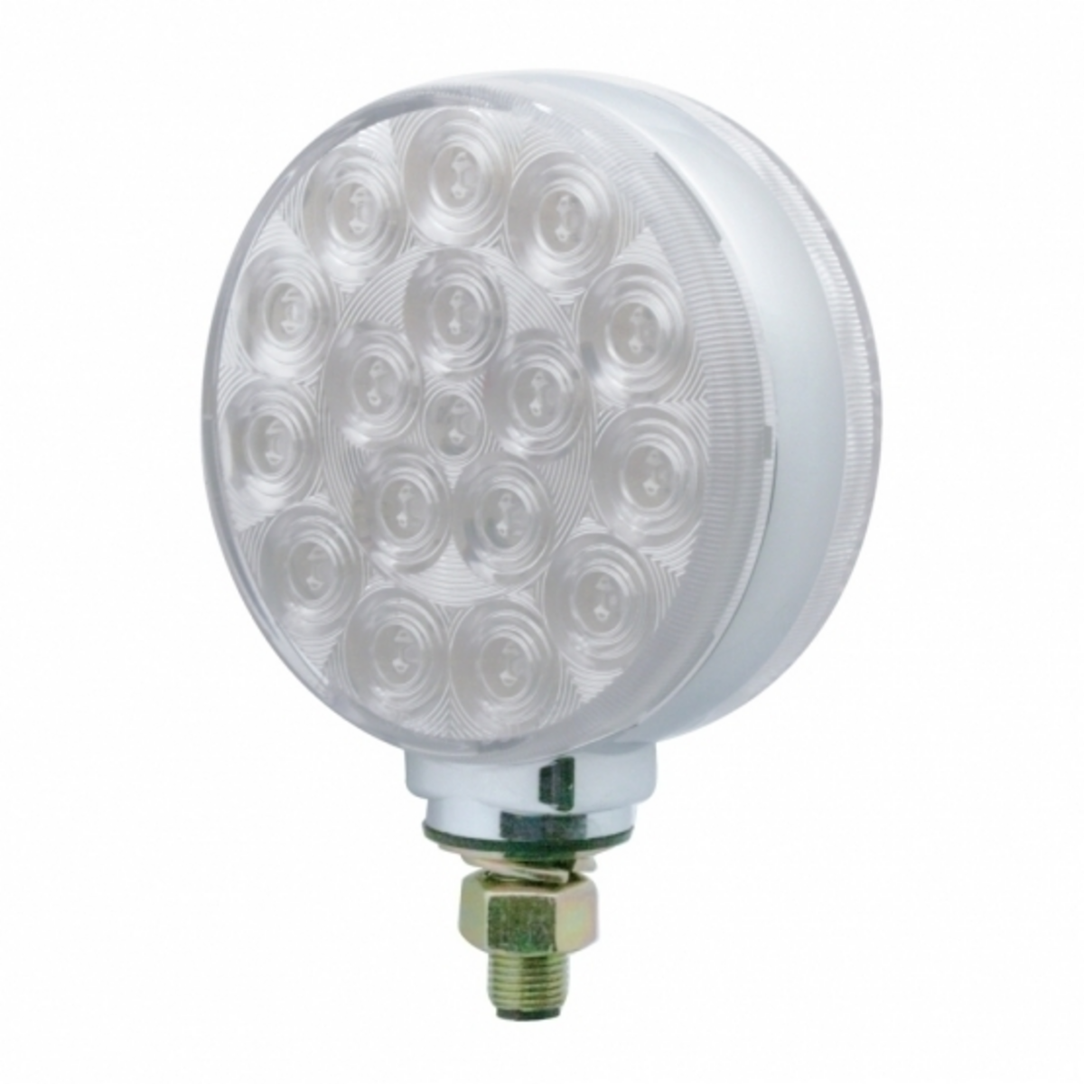 34 LED Single Stud Reflector Double Face Turn Signal Light - Amber & Red LED/Clear Lens