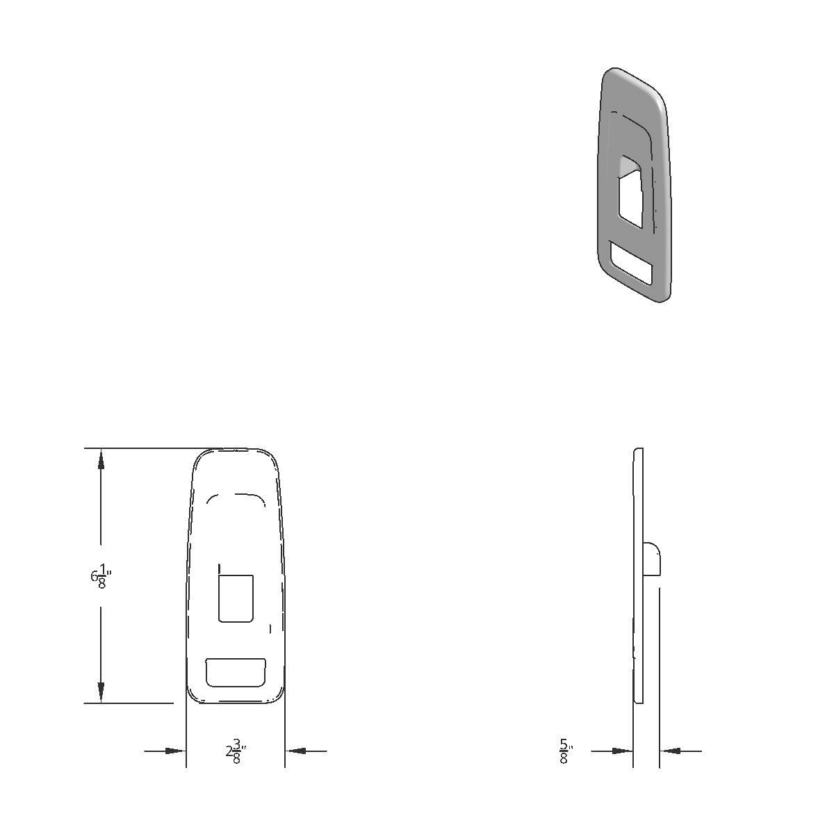Chrome Plastic Door Switch Cover For 2013-2024 Kenworth T680-Passenger