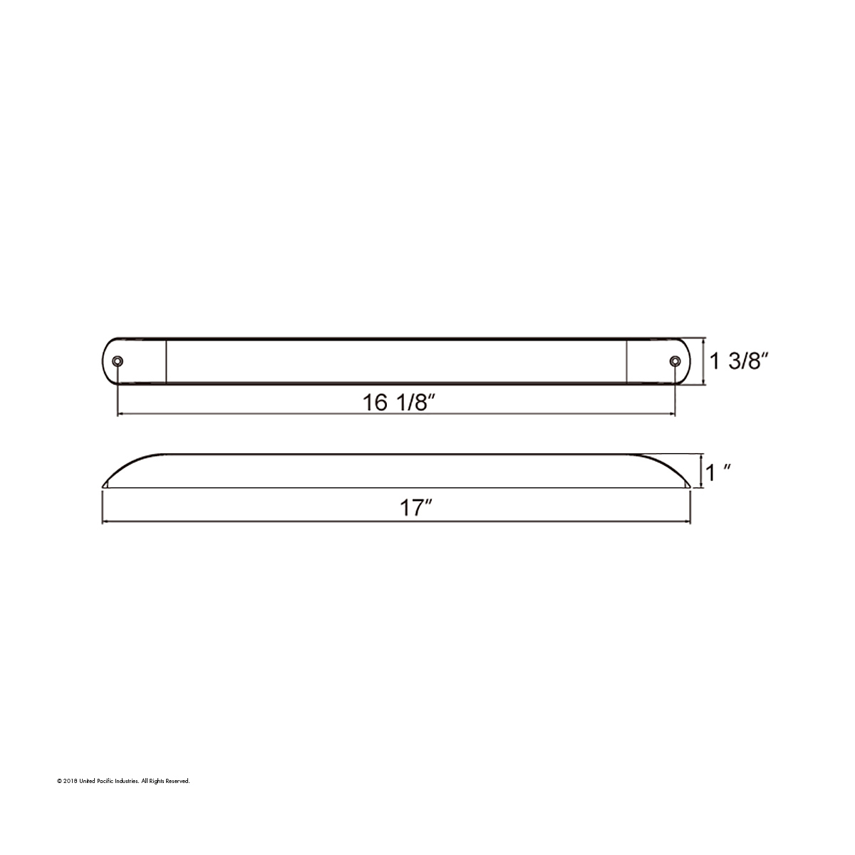 11 LED 17" Light Bar Only (Stop, Turn & Tail) - Red LED/Red Lens