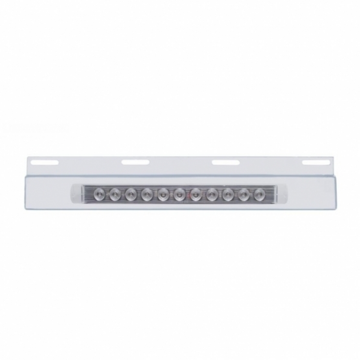 Stainless Top Mud Flap Plate With 11 LED 17" Light Bar - Red LED/Clear Lens (Each)