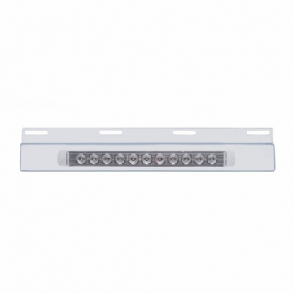 Stainless Top Mud Flap Plate With 11 LED 17" Light Bar - Red LED/Clear Lens (Each)