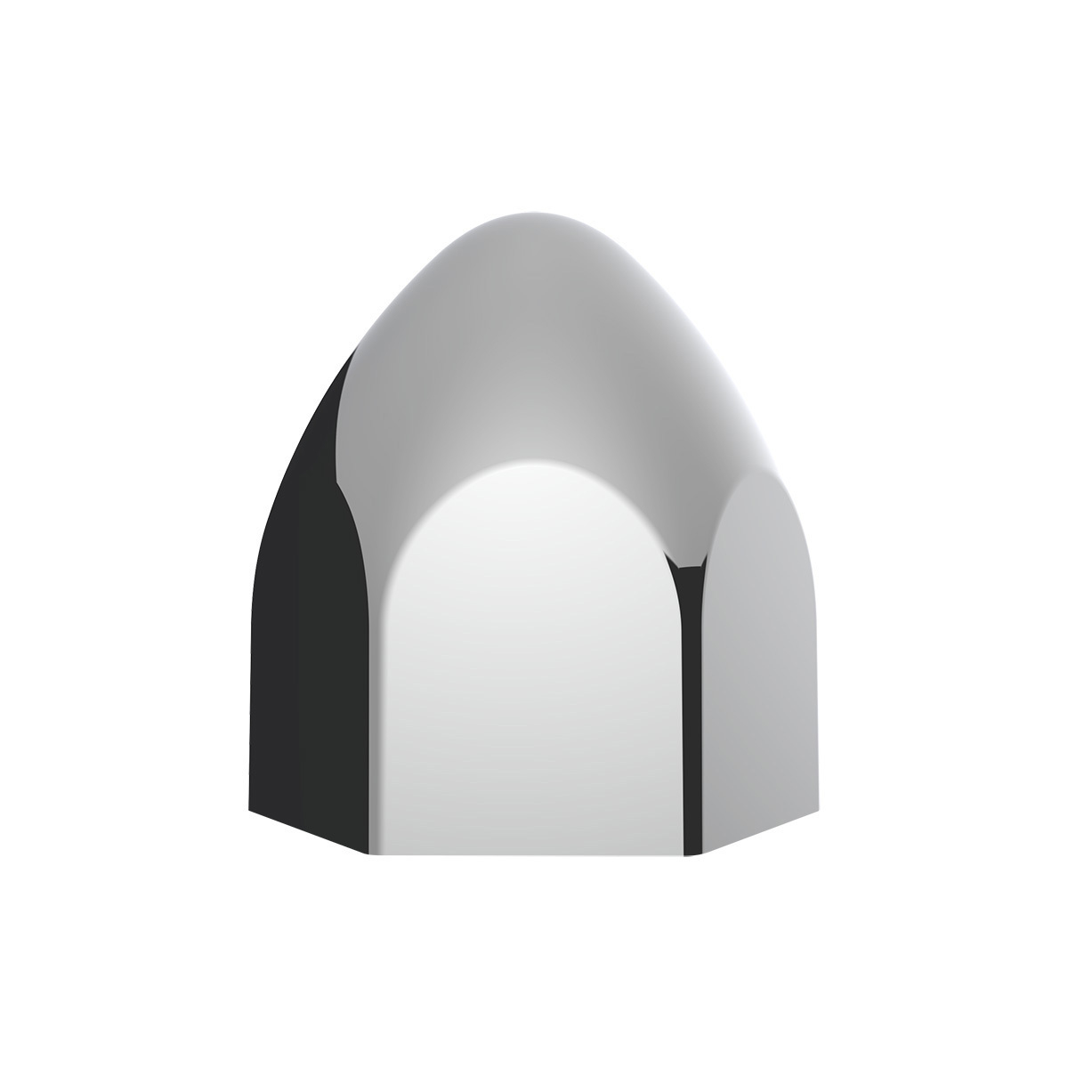 3/4" X 1 3/8" Chrome Plastic Bullet Nut Cover - Push-On (10-Pack)