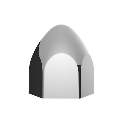 3/4" X 1 3/8" Chrome Plastic Bullet Nut Cover - Push-On (10-Pack)