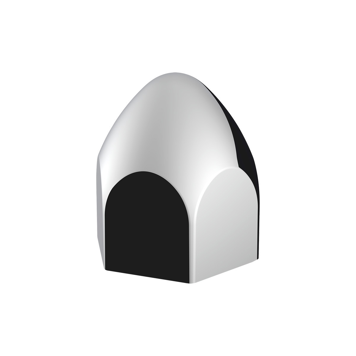 3/4" X 1 3/8" Chrome Plastic Bullet Nut Cover - Push-On (10-Pack)