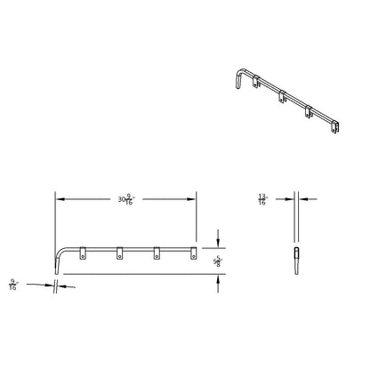 Black Straight Mud Flap Hangers - No Coil (Pair)