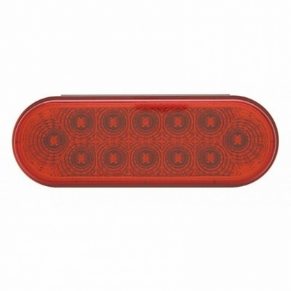Stainless Top Mud Flap Plate With Three 12 LED Lights & Grommet - Red LED/Red Lens (Each)