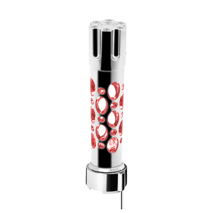 Austin Gun Cylinder Gearshift Knob With LED 9/10 Speed Adapter - Chrome/Red LED