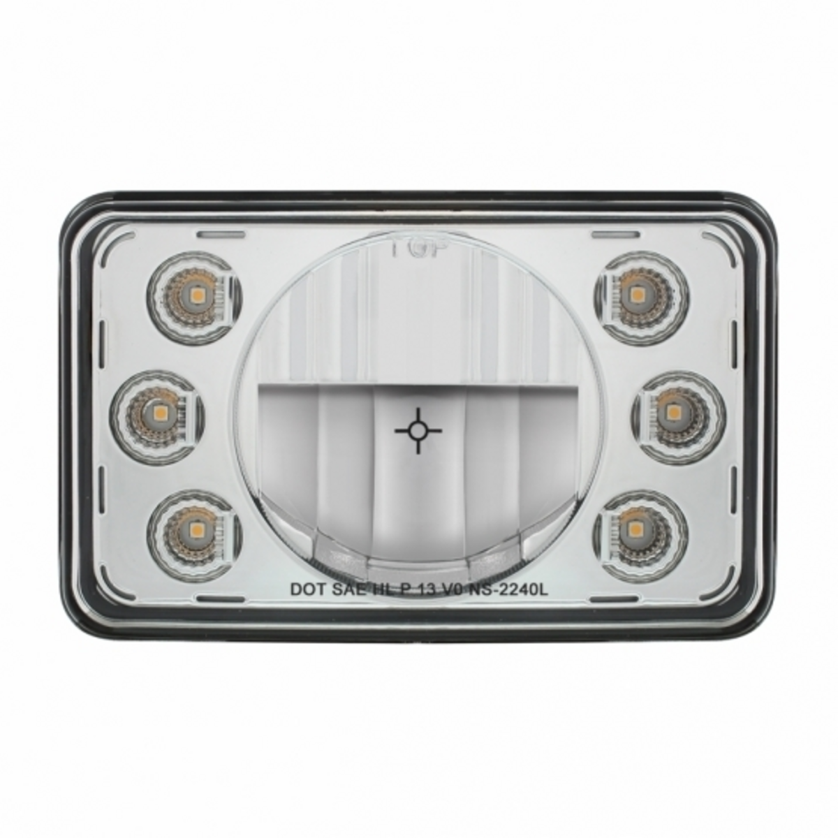 ULTRALIT - 4" X 6" LED Headlight With Dual Function 6 Amber LED Position Lights - Low Beam