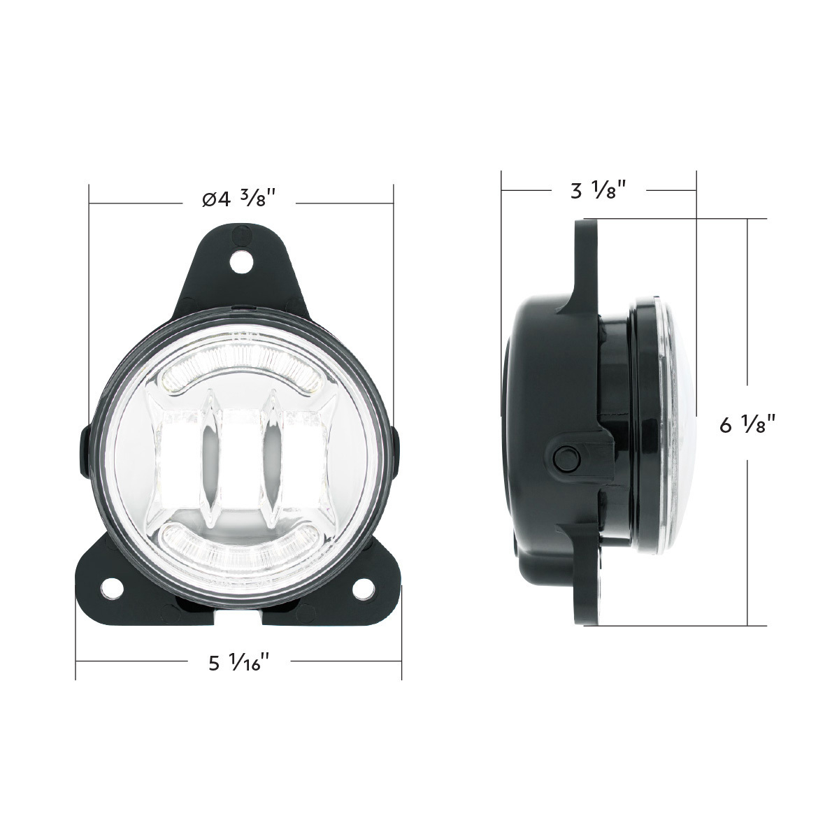 Chrome 6 LED Competition Series Projector Fog Light For 2018-2024 Volvo VNR