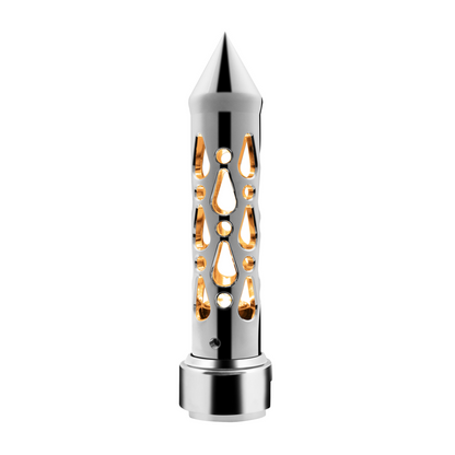 Brooklyn Spike Gearshift Knob With LED 13/15/18 Speed Adapter - Chrome/Amber LED
