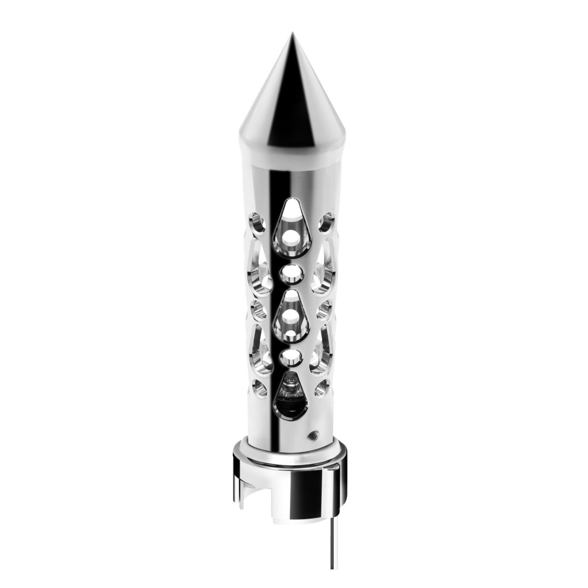 Brooklyn Spike Gearshift Knob With LED 13/15/18 Speed Adapter - Chrome/Amber LED