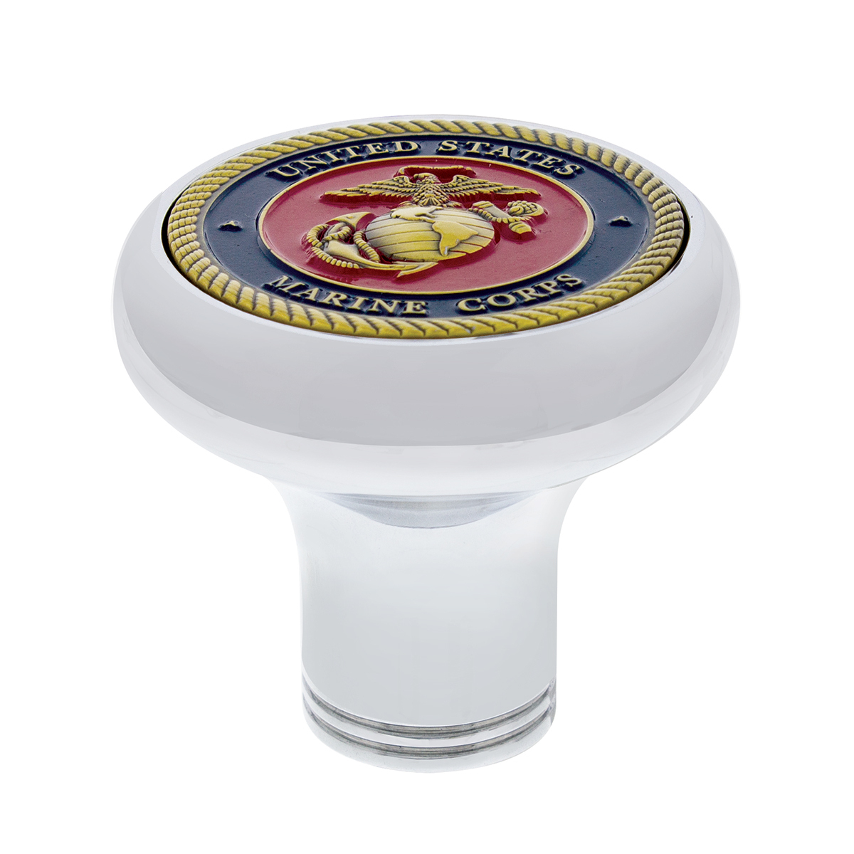 Deluxe Military Medallion Air Valve Knobs - Marine