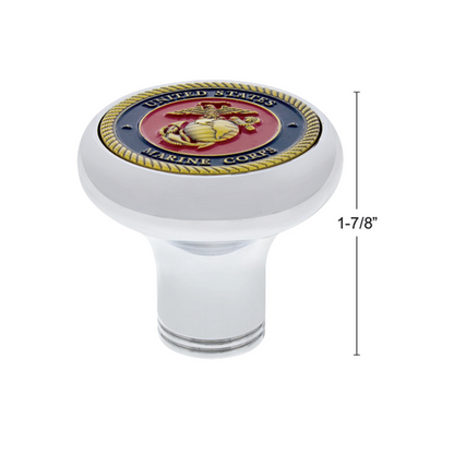 Deluxe Military Medallion Air Valve Knobs - Marine