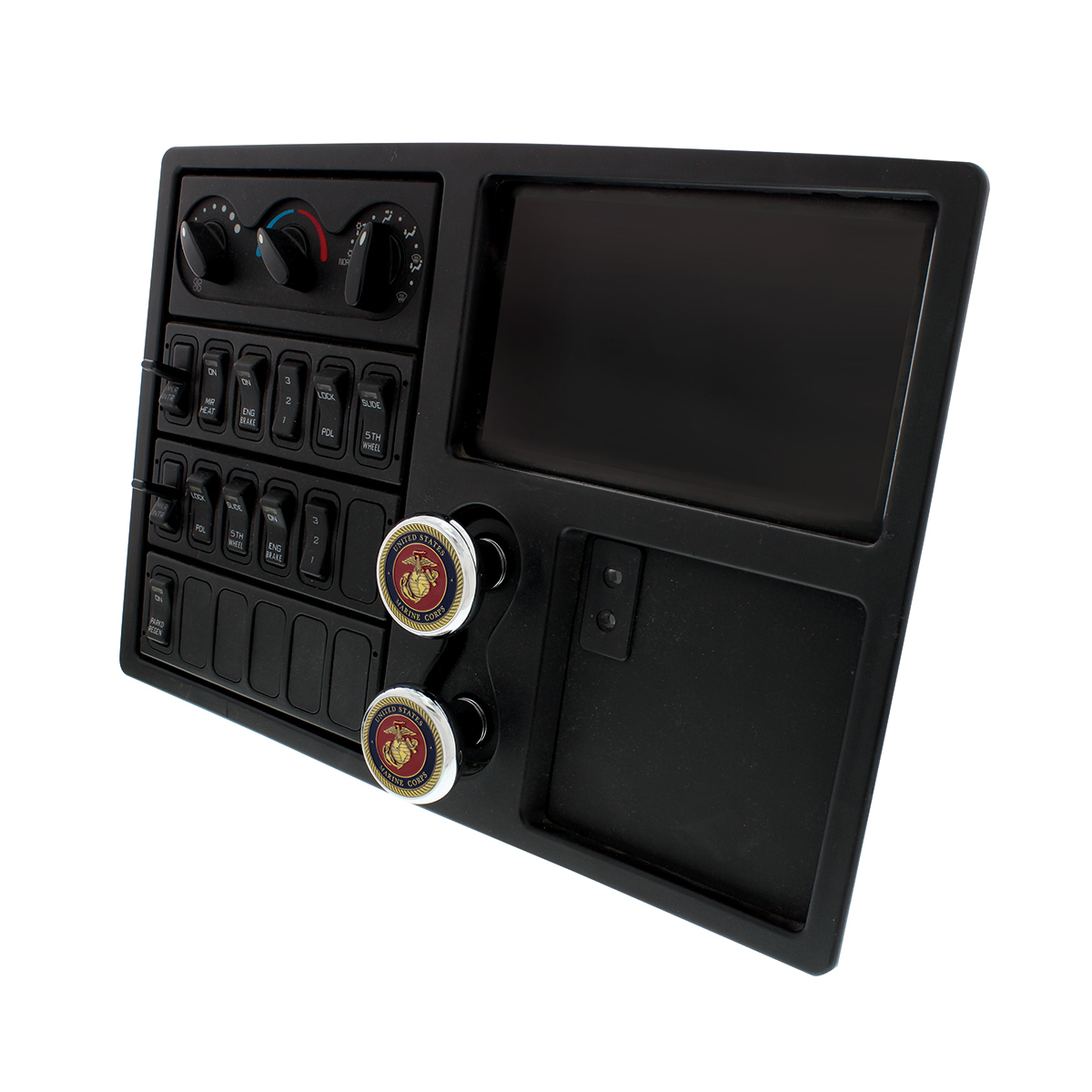 Deluxe Military Medallion Air Valve Knobs - Marine