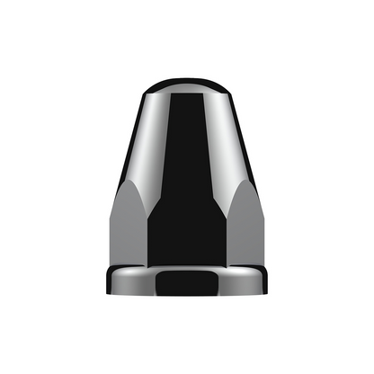 33mm X 2-5/8" Chrome Plastic Bullet Nut Covers With Flange - Push-On (Box of 20)
