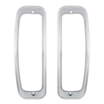Clear Anodized Billet Aluminum Tail Light Bezels For 1966-77 Ford Bronco (Pair)