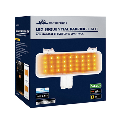 36 LED Sequential Parking Light For 1981-1982 Chevrolet & GMC Truck-Amber LED/Clear Lens R/H