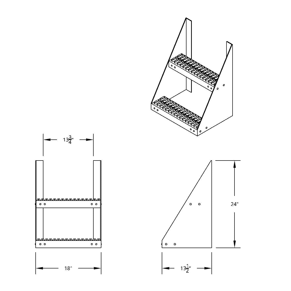 18" Aluminum Frame Step