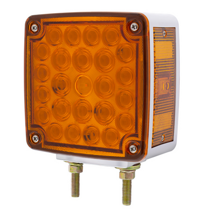 52 LED Double Stud Double Face Turn Signal Light (Driver) - Amber & Red LED/Amber & Red Lens