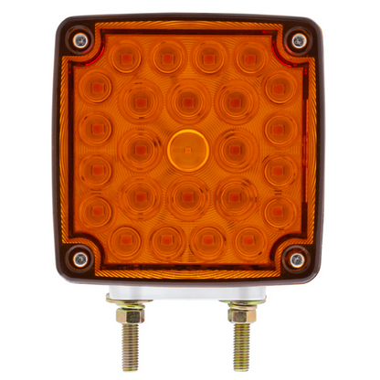 52 LED Double Stud Double Face Turn Signal Light (Driver) - Amber & Red LED/Amber & Red Lens