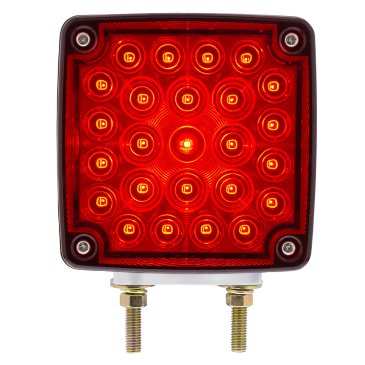 52 LED Double Stud Double Face Turn Signal Light (Driver) - Amber & Red LED/Amber & Red Lens