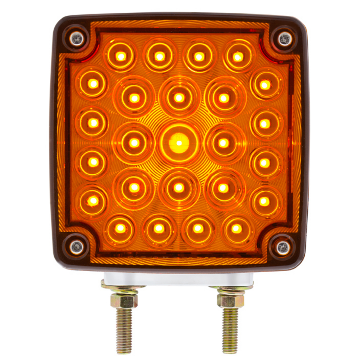 52 LED Double Stud Double Face Turn Signal Light (Driver) - Amber & Red LED/Amber & Red Lens