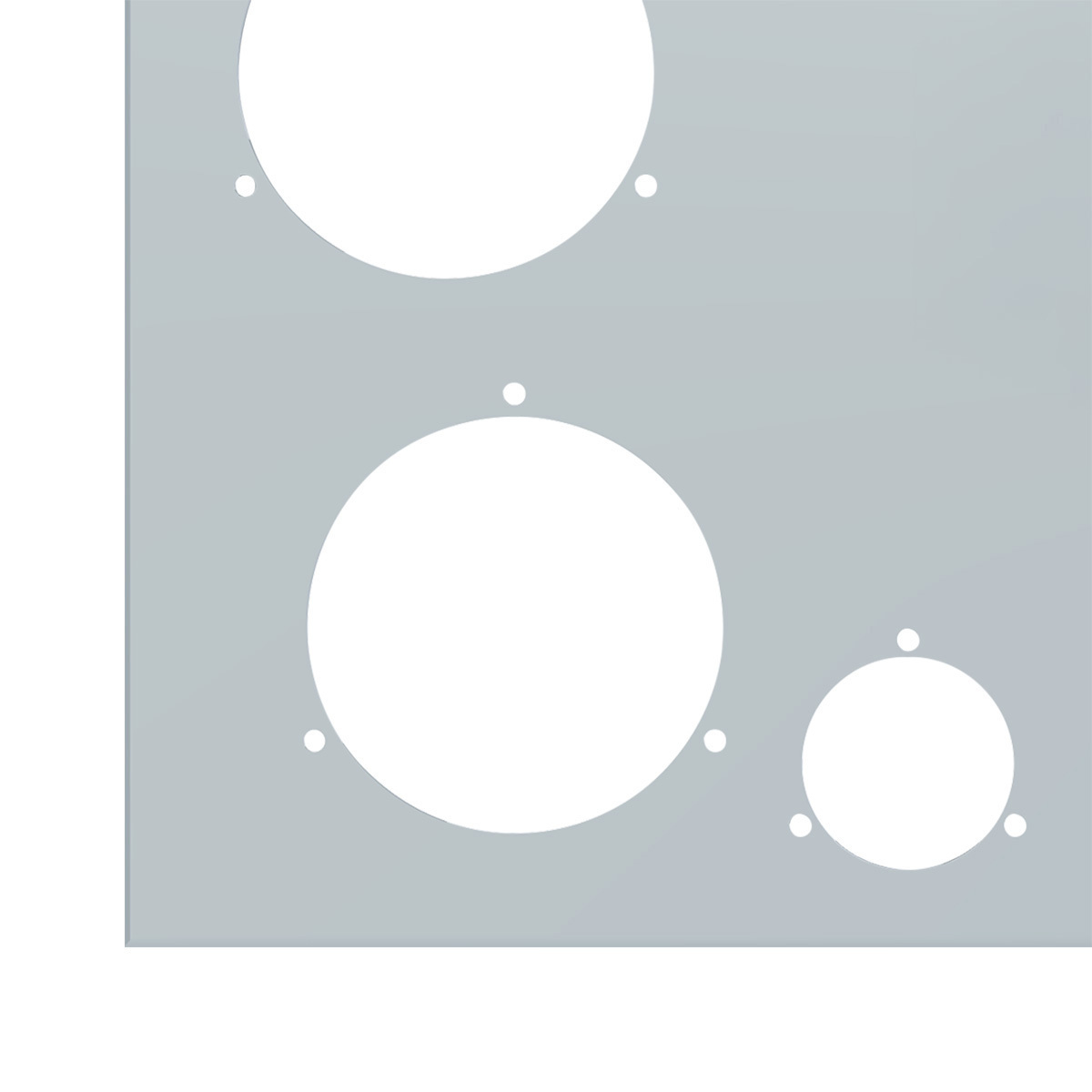 33-3/4" SS Rear Center Light Panel With Four 4" & Six 2" Light Cutouts(No LP Holes)