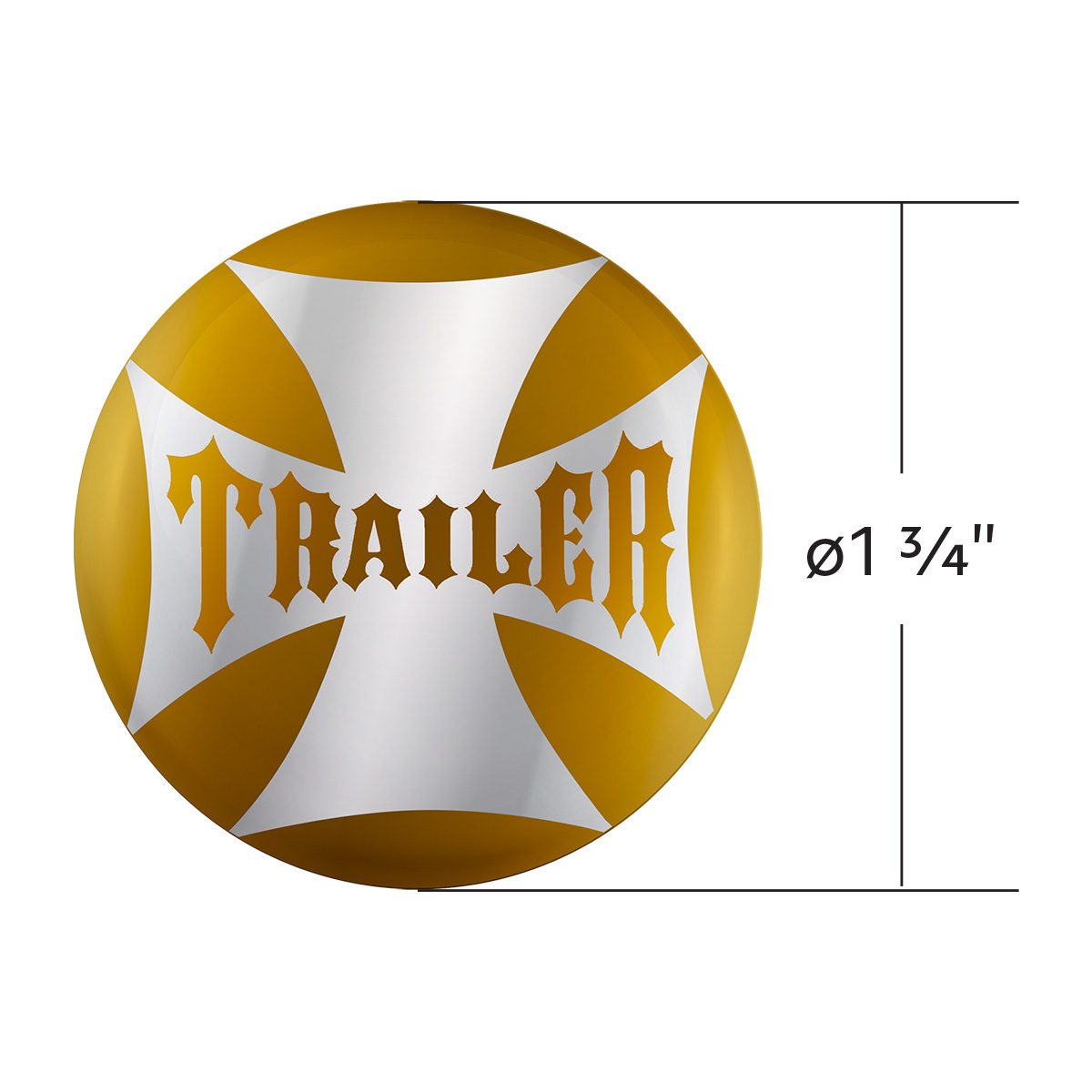 "Trailer" Maltese Cross Air Valve Knob Candy Color Sticker Only- Electric Yellow