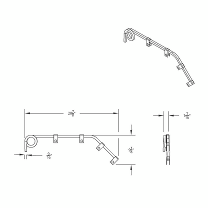 Black Angled Mud Flap Hangers With Mounting Hardware- 1 Coil (Pair)