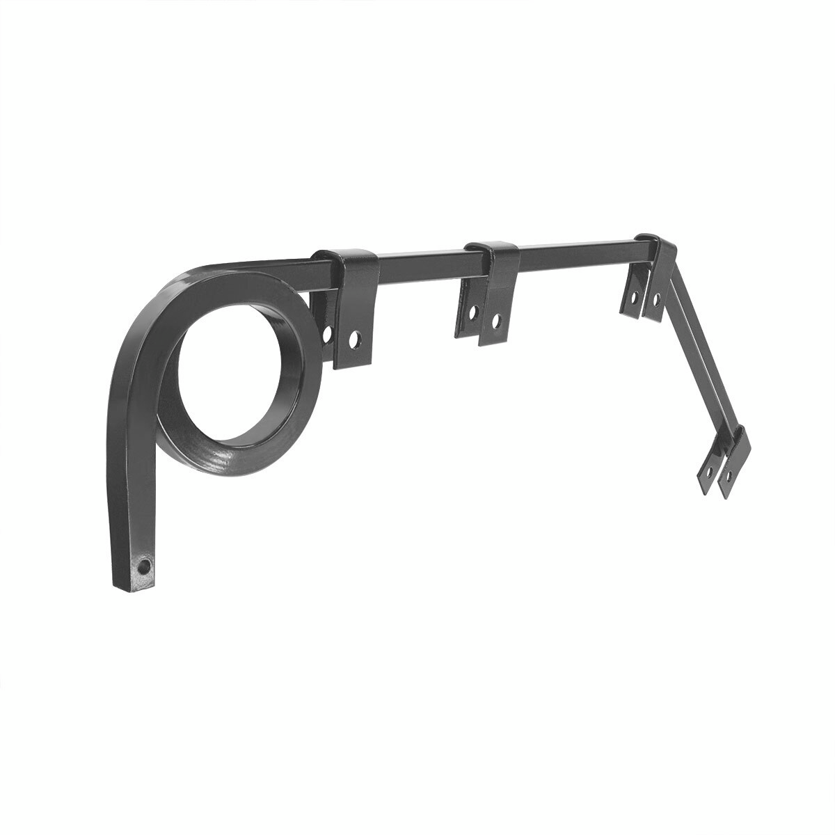 Black Angled Mud Flap Hangers With Mounting Hardware- 1 Coil (Pair)