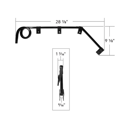 Black Angled Mud Flap Hangers With Mounting Hardware- 1 Coil (Pair)