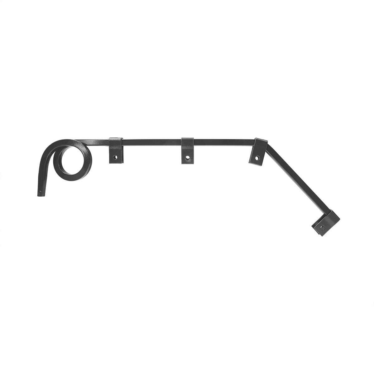Black Angled Mud Flap Hangers With Mounting Hardware- 1 Coil (Pair)