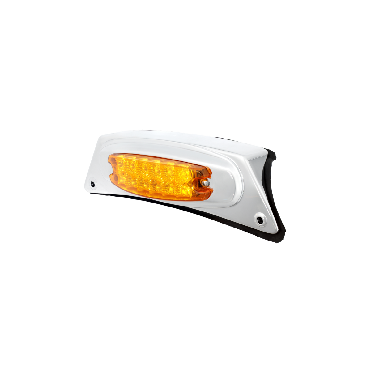 Chrome Fender Light Bracket With 12 LED Reflector Light - Amber LED/Amber Lens